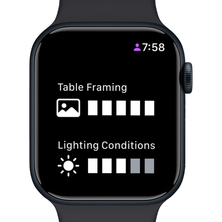 Framing stats, in DrillRoom setup in Apple Watch